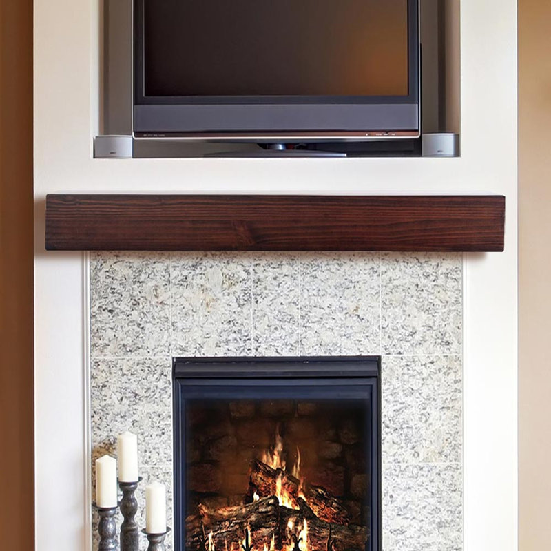 Millwood Pines Brylee Floating Wood Fireplace Mantel Shelf Wayfair